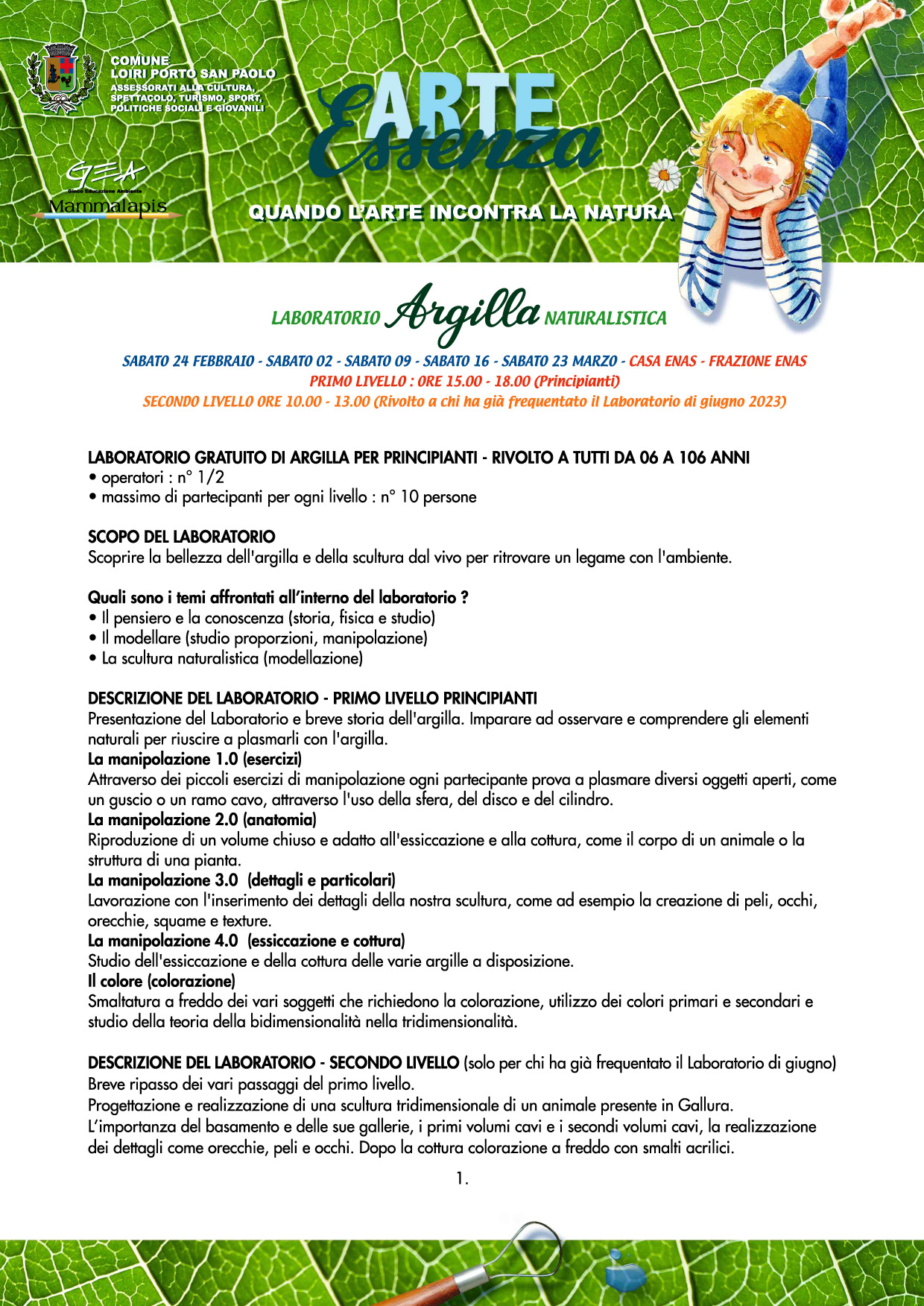 Programma Lab. Argilla febbraio-marzo 2024