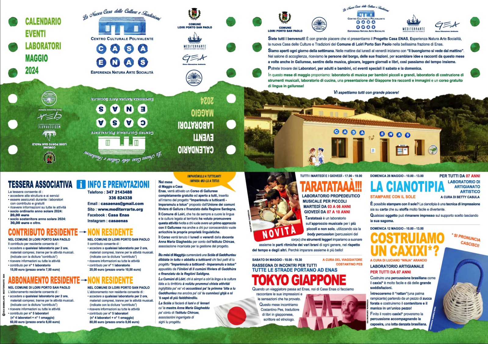 Calendario Casa Enas Maggio Front