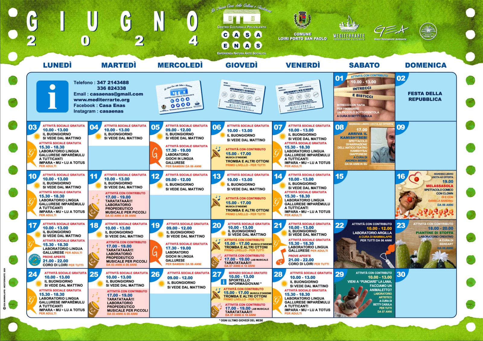 Calendario GIugno retro