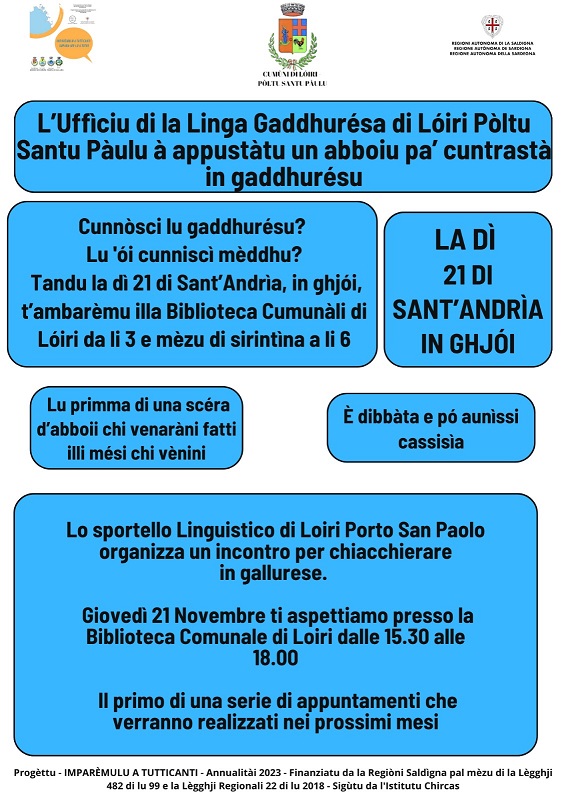 Gallurese in Biblioteca 21 11 2024
