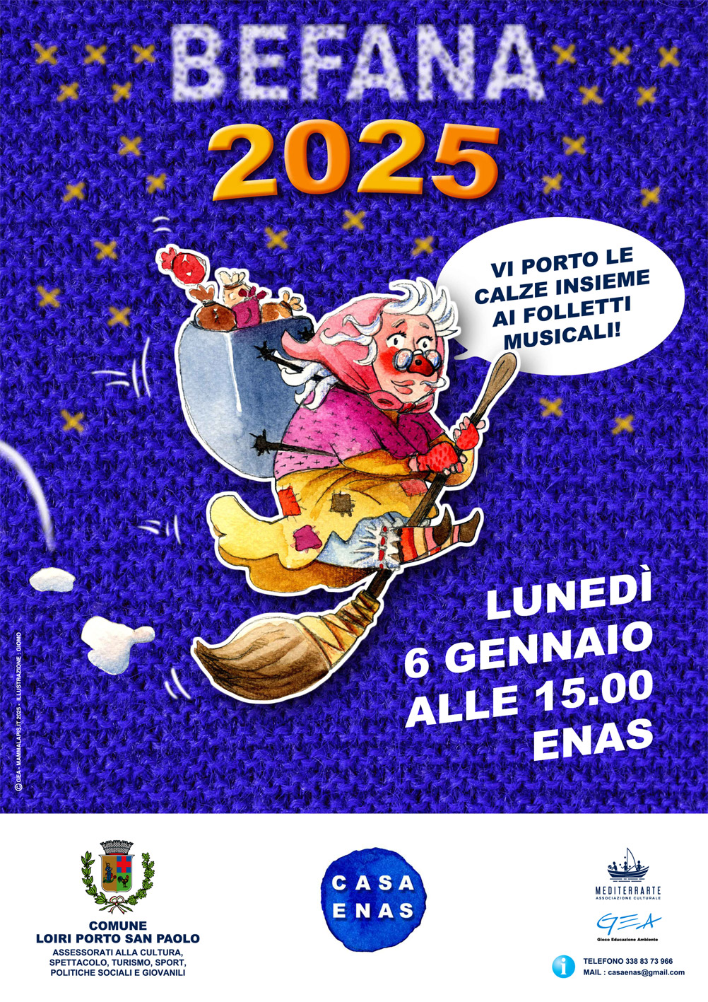 Locandina Befana Casa Enas2025