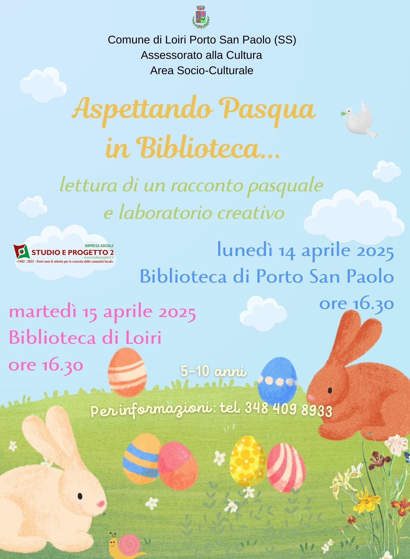 Locandina Pasqua 2025 Biblioteca Comunale