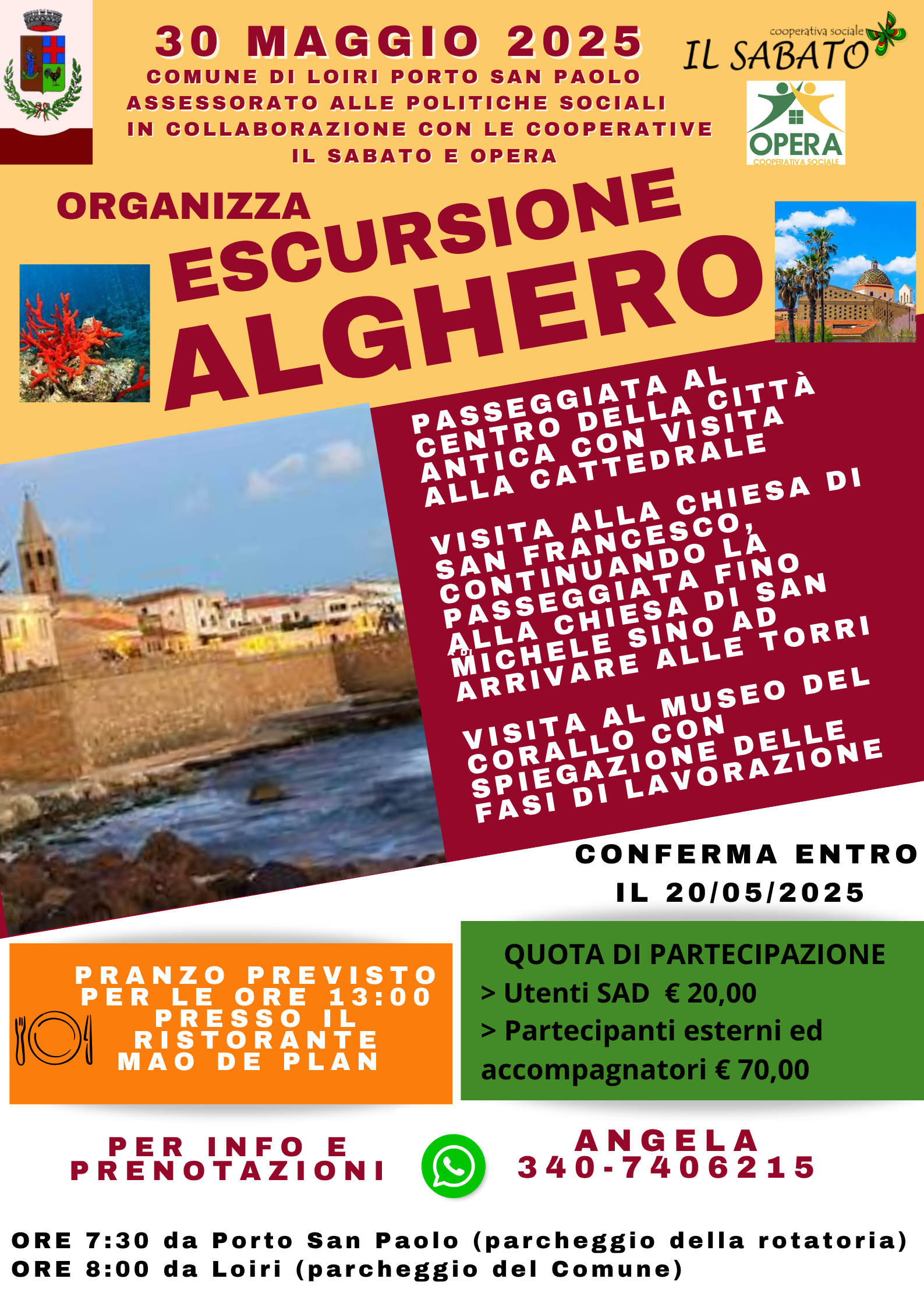 Locandina gita ALGHERO 30 MAGGIO 2025