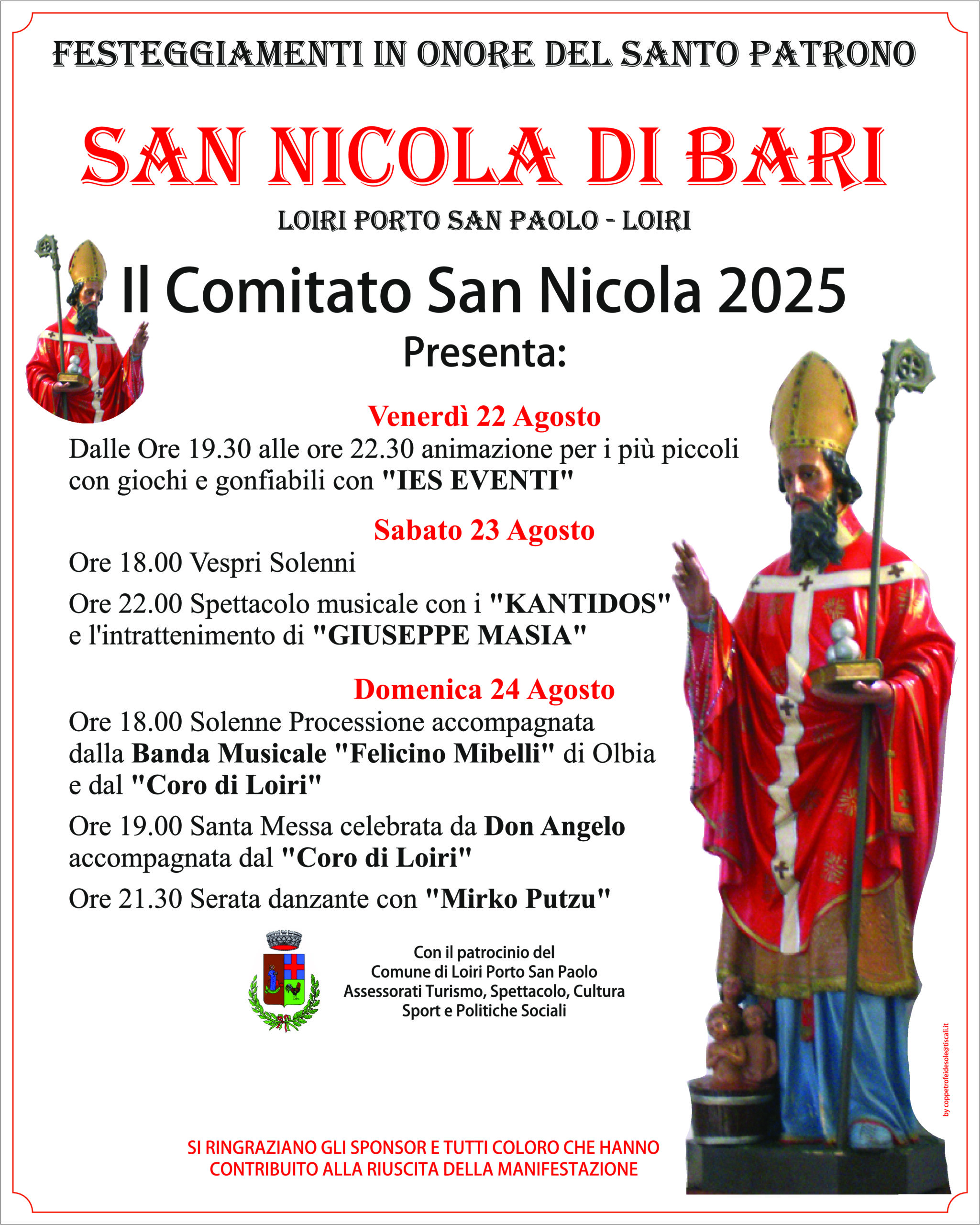 Locandina FESTA LOIRI 22 24 agosto