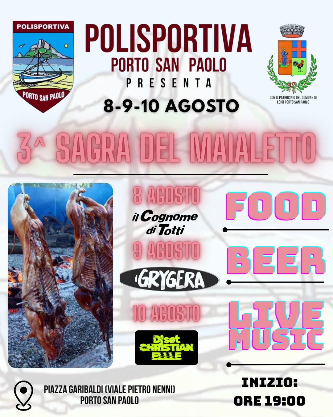 Locandina Sagra del maialetto 8 9 10 agosto 2025